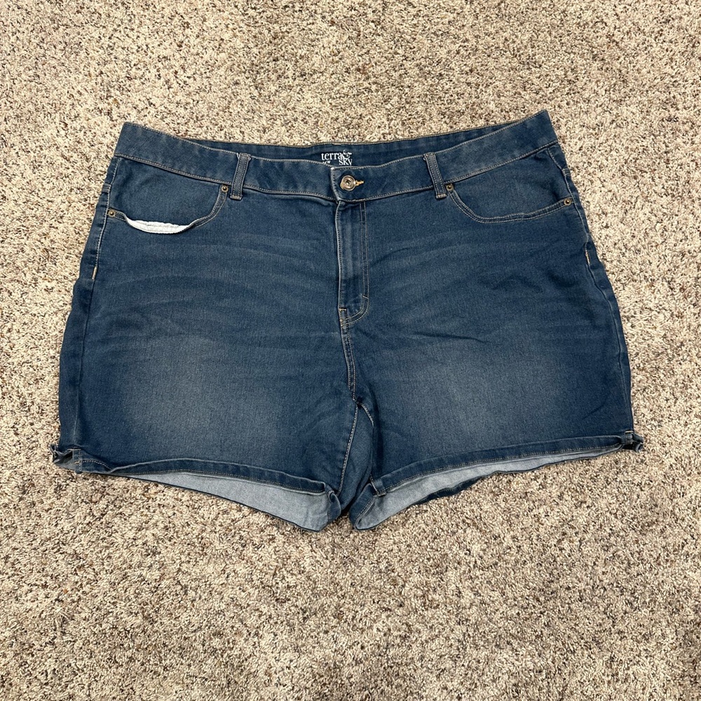 Terra & Sky Women's Blue Denim Shorts